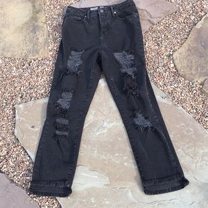 Distressed Black Jeans